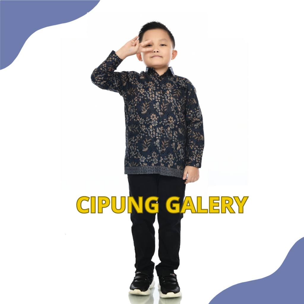 BATIK ANAK 1-15 TAHUN MOTIF SEMUTAN BIRU NAVY