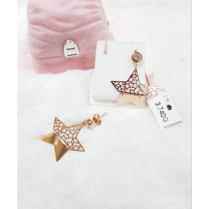 Anting emas 75 bintang jumbo