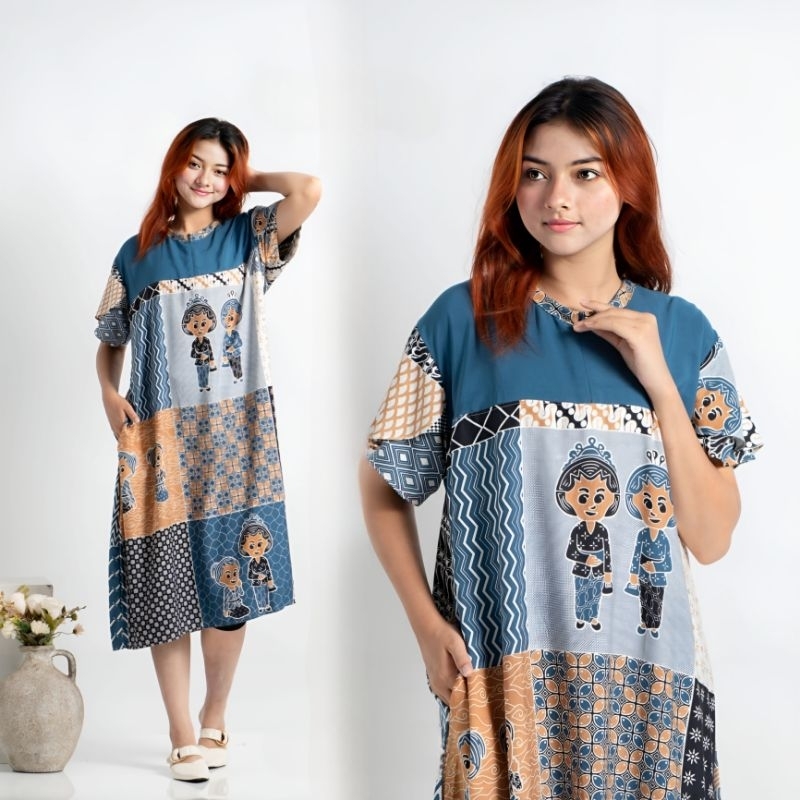 Shofia Dress Viral - Daster Bumil Jumbo Ld 120 cm Bahan Rayon Bisa COD