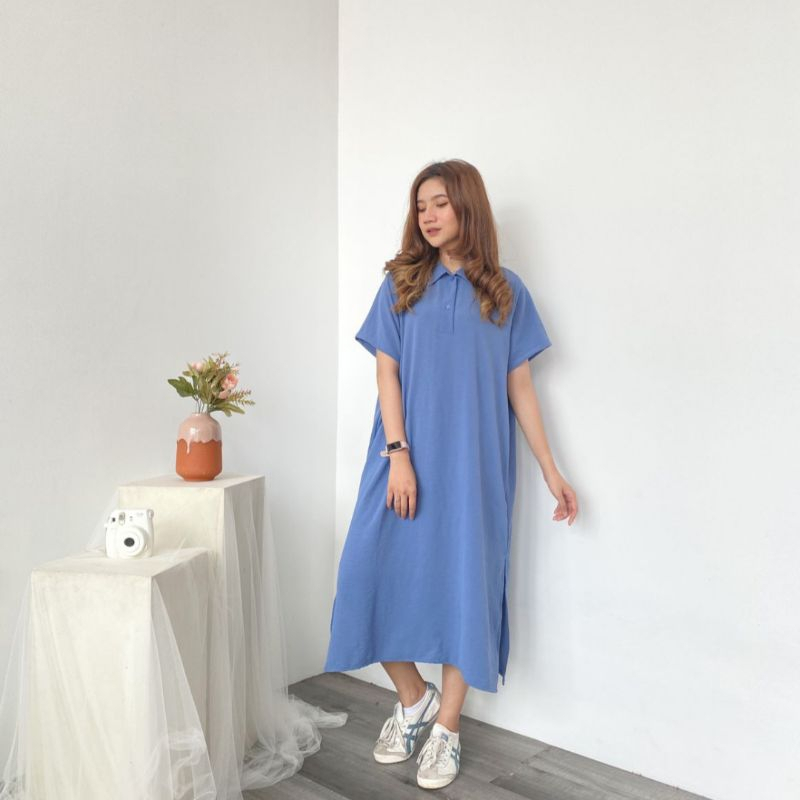 Ivana Dress - Daster Crinkle Airflow - Midi Dress Casual Lengan Pendek