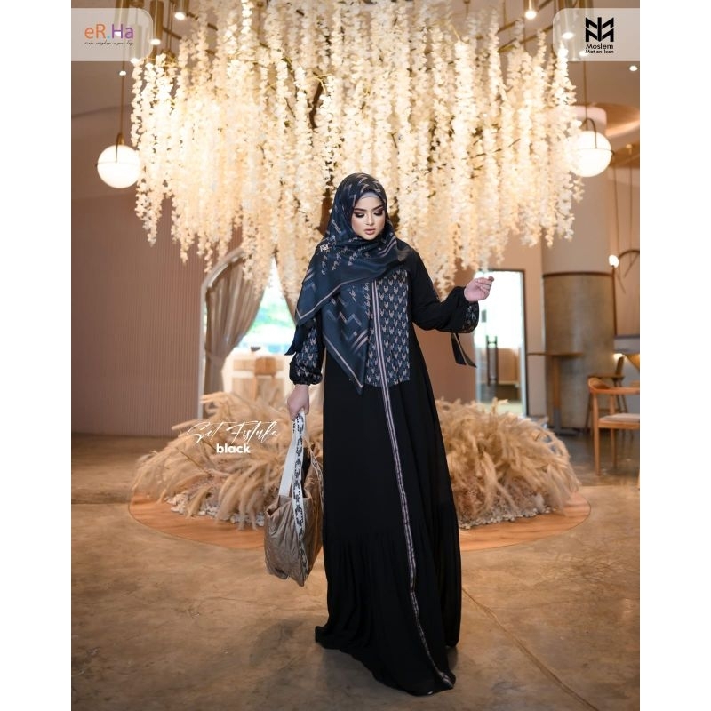 [ER.HA SYARI] GAMIS SYARI TERBARU / DRESS SET PRINTING " FISTULA SET " BY ERHA SYARI