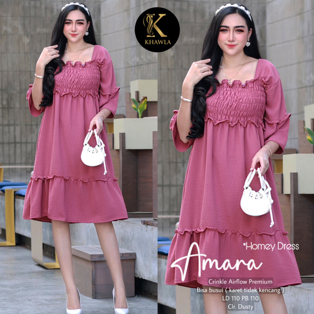 Amara Homey Dress Wanita Original Produk By Khayla