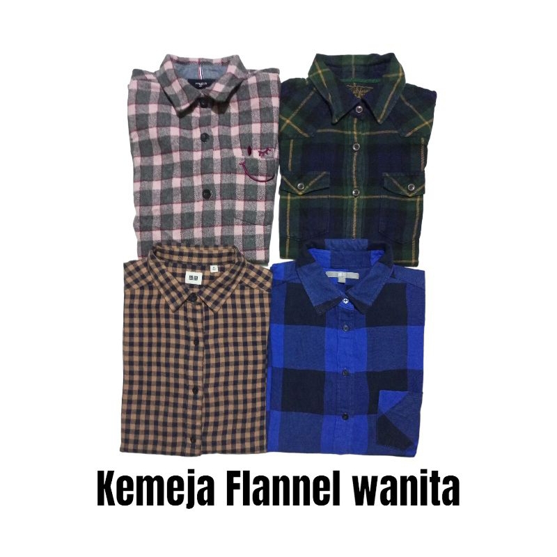 Kemeja uniqlo Flanel wanita