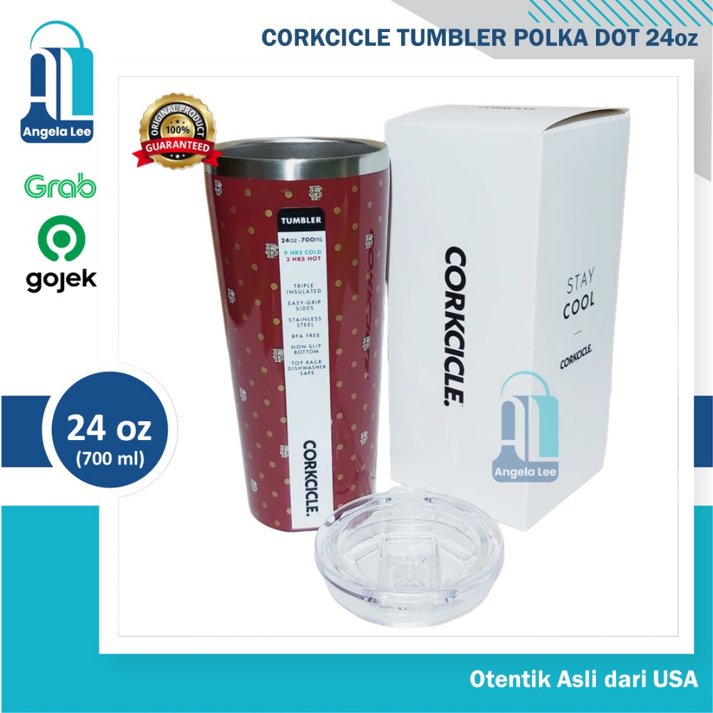 Corkcicle Tumbler Florida State University Polka Dot Ori USA 24oz