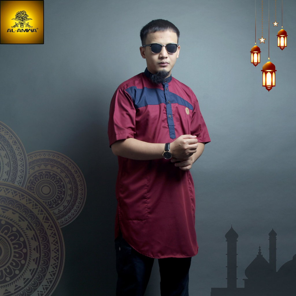 Baju Kurta Kerah Shanghai Al Amwa Fashion Muslim Pria