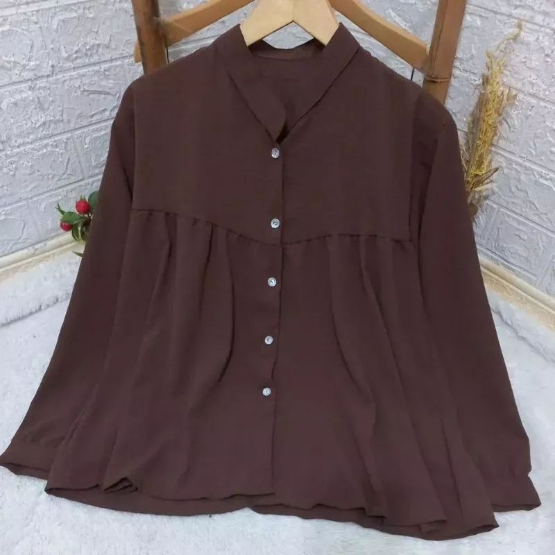 KEMEJA POLOS CRINHKLE AIRFLOW TERBARU// KEMEJA WANITA/KEMEJA KRINGKEL