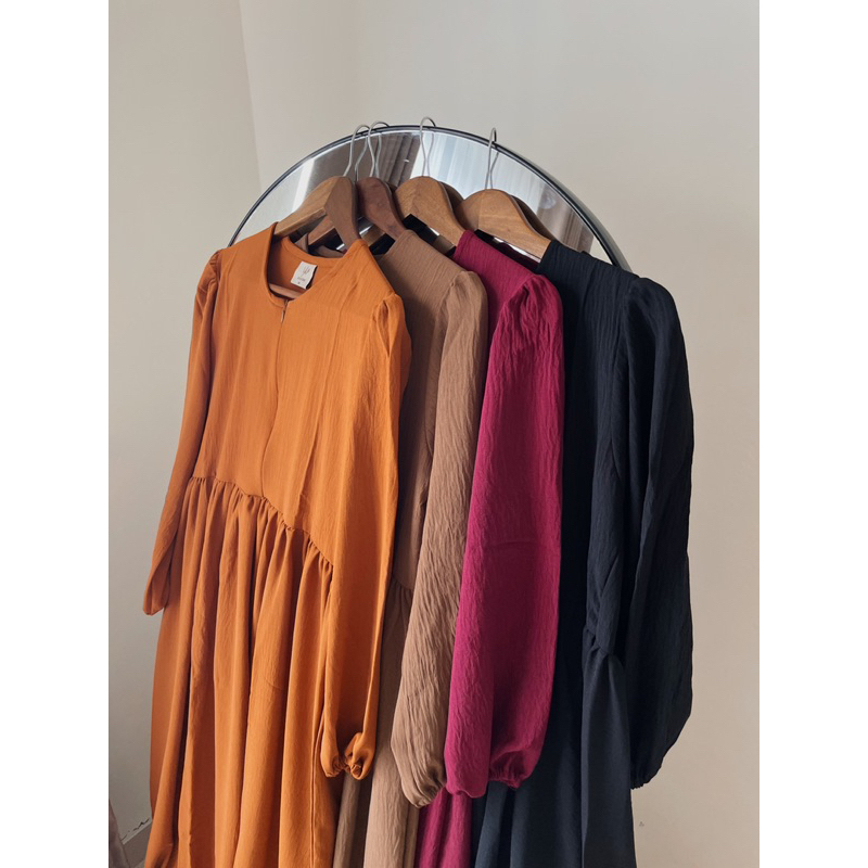 BASIC MIDI DRESS AIRFLOW CRINKLE PREMIUM