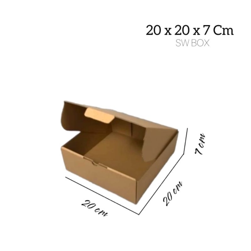 

kardus/karton uk 20x20x7 cm model die cut kotak pizza dll