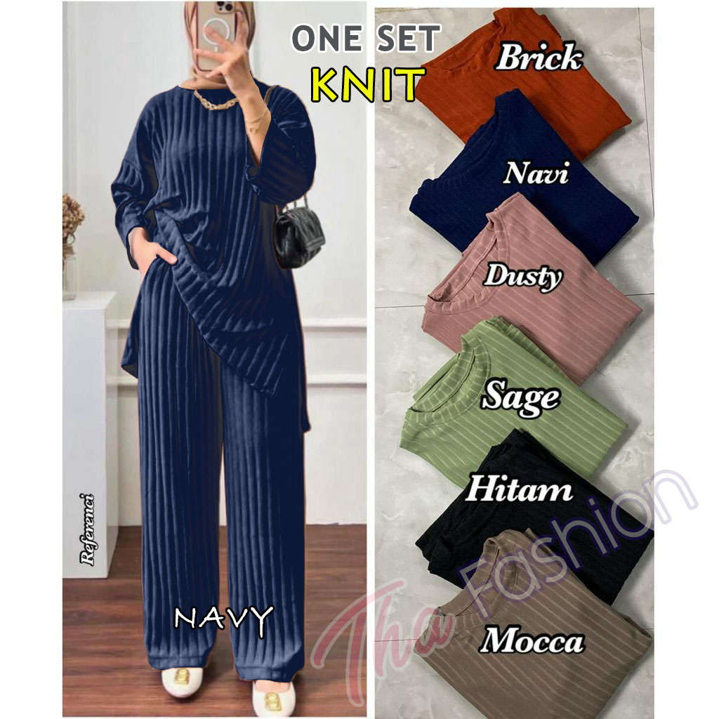 Oneset Knit Best Seller Trendy/Setelan Wanita Termurah Kekinian Modis Terhits