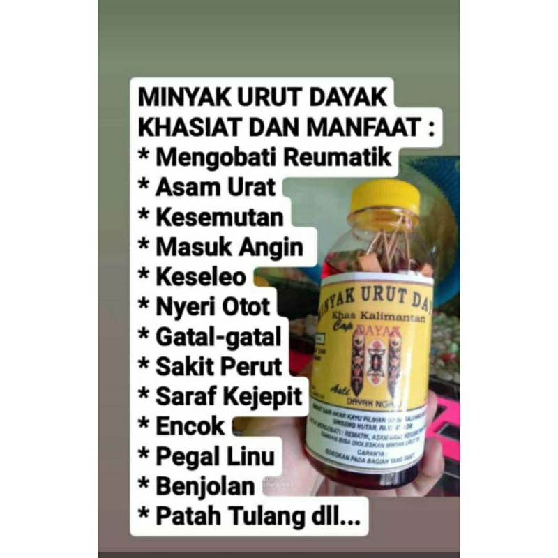MINYAK URUT DAYAK 200mL ,MINYAK URUT DAYAK ASLI KALIMANTAN,terlaris minyak urut dayak