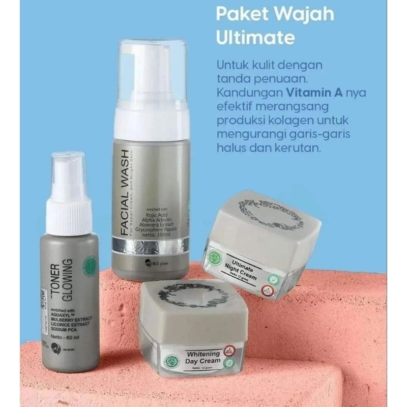 Paket Wajah MS GLOW / Paket Whitening/ Paket Ultimate / Paket Acne / Paket Luminous/ Paket White Cell MS GLOW