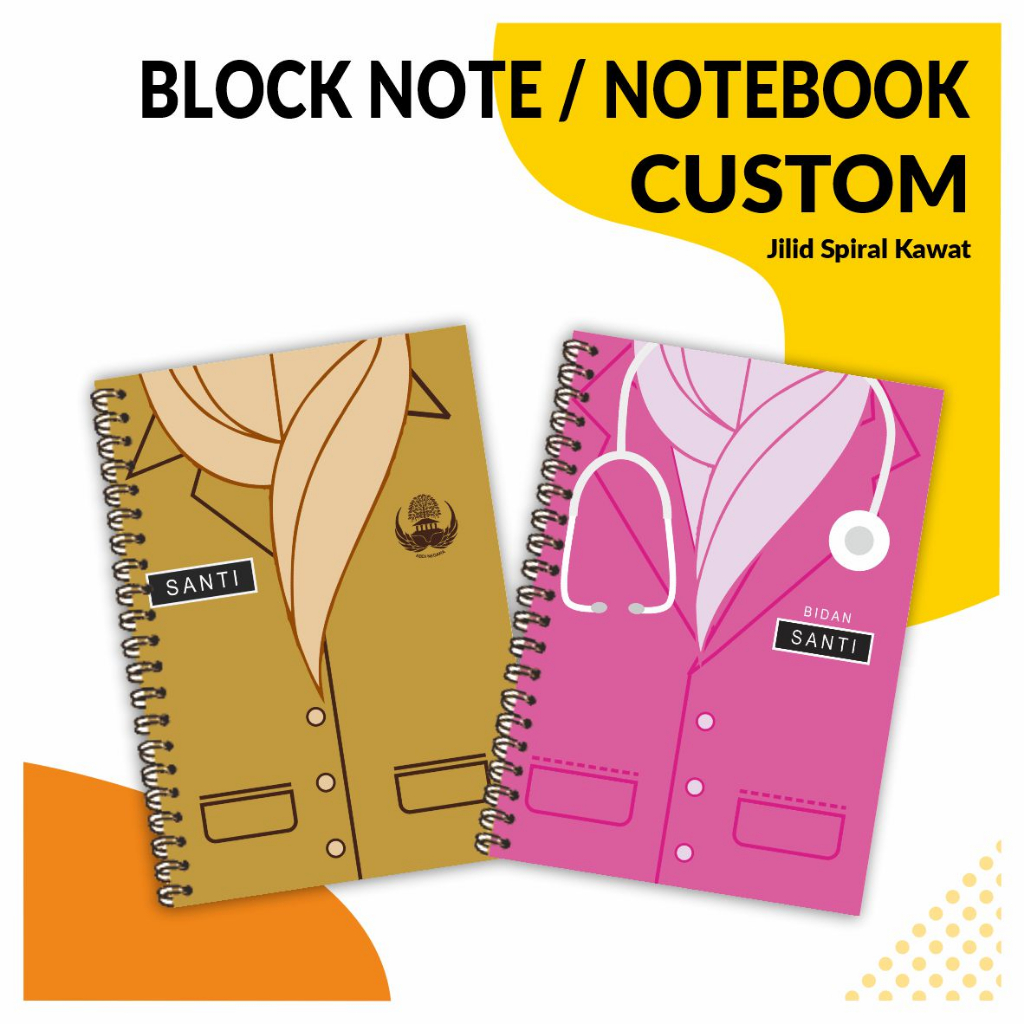 

BLOCK NOTE/NOTEBOOK/BUKU CATATAN / BUKU TULIS PROFESI CUSTOM SPIRAL A5