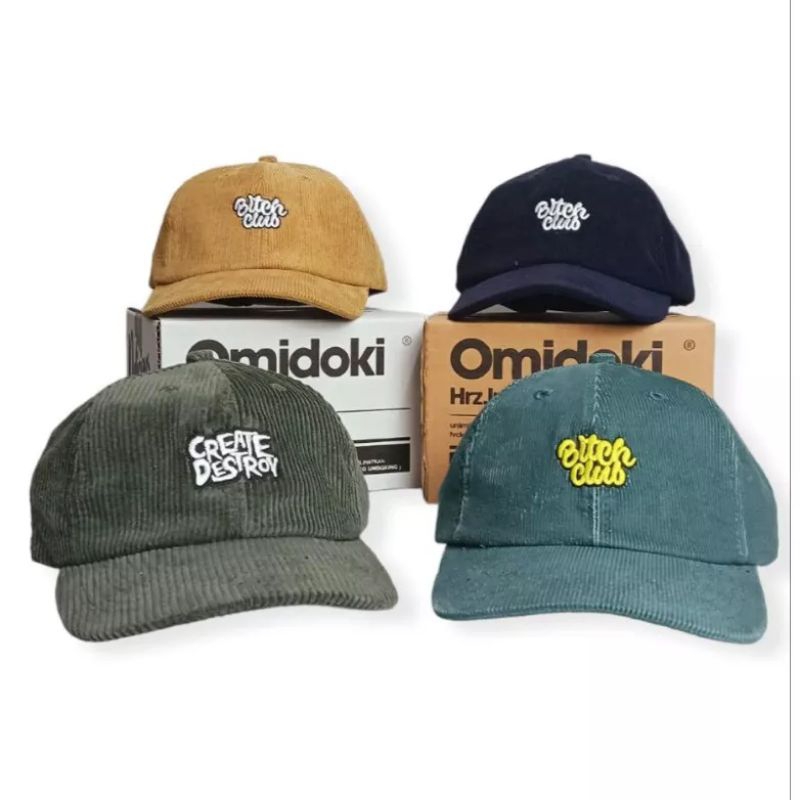 Omidoki Topi Corduroy Baseball Hat Polo Caps Topi Distro Pria