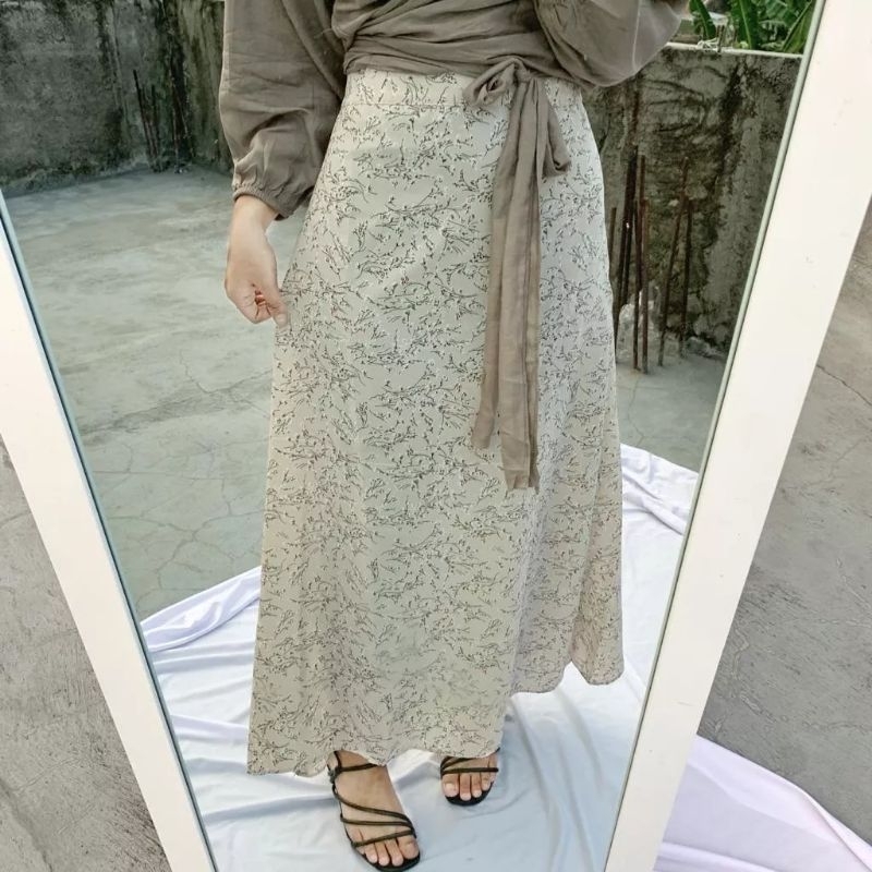 ROK SKIRT FLORAL/ ROK SKIRT KOREA / ROK SKIRT PANJANG KOREA STYLE /