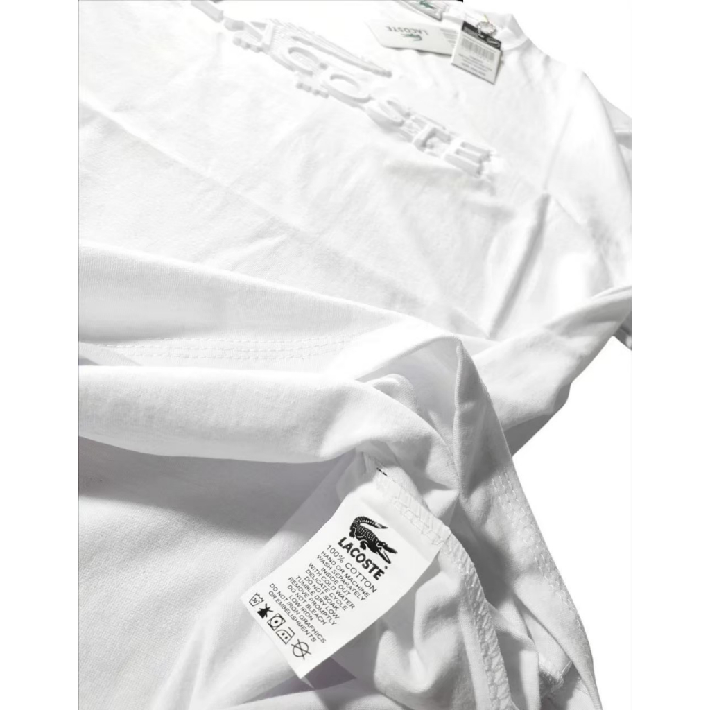 TURUN HARGA ! Lacoste Baju Kaos Pria Branded Premium Embos Timbul Catton Combed 30s T-Shirt Lacoste
