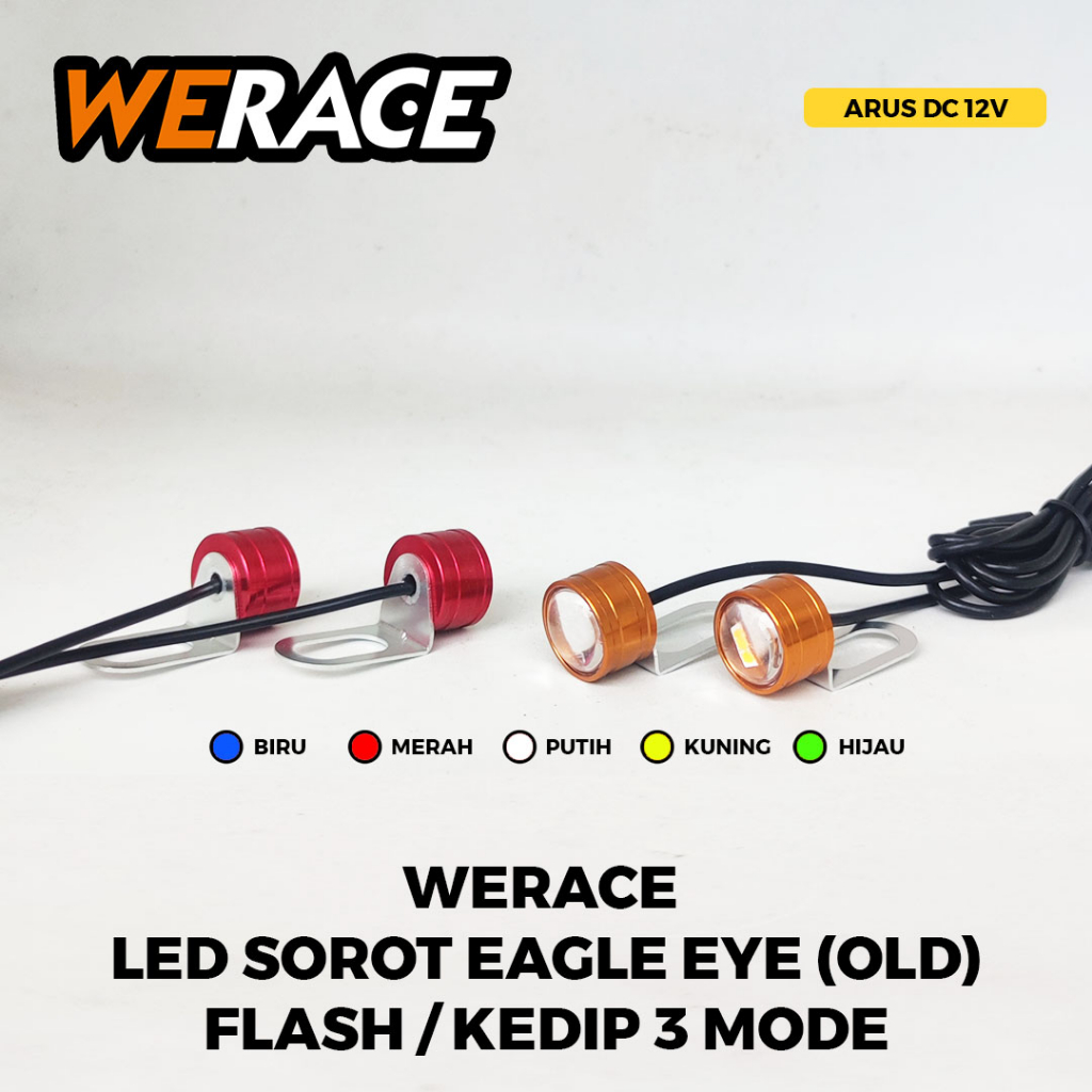 [WERACE] LAMPU LED SOROT EAGLE EYE / MATA ELANG (OLD) FLASHING (HARGA 1 SET, ISI 2 PCS) 3 MODE