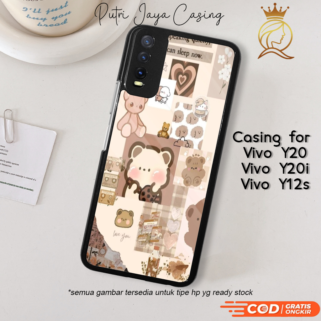 Case Hp Vivo Y20 Y20i Y12s Casing Vivo Y20 Y20i  Y12s Motif ANIMEBEAR 02 Casing Terbaru Case Karakte