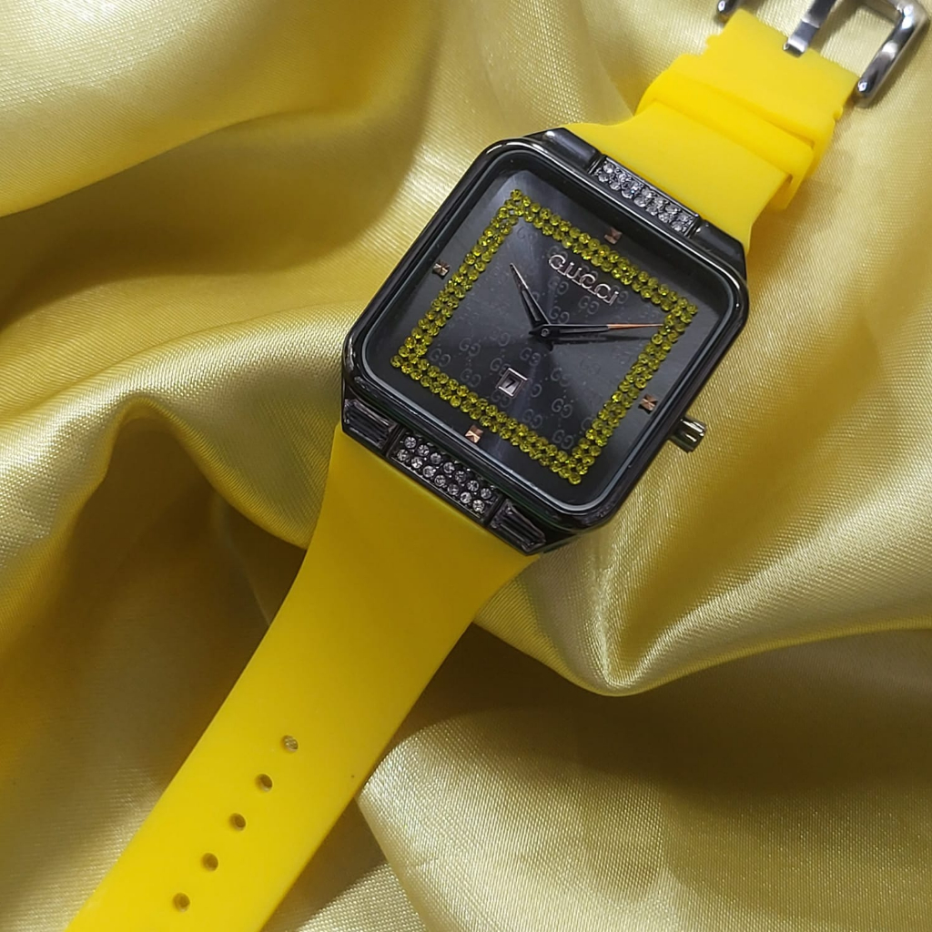BEST SELLER JAM TANGAN WANITA TALI RUBBER TANGGAL AKTIF YL-465 FREE BOX &amp; BATERAI