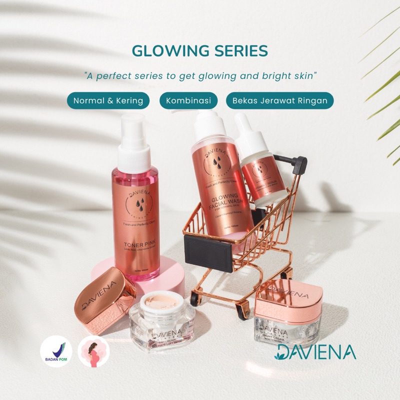 GLOWING SERIES DAVIENA SKINCARE | PAKET LENGKAP