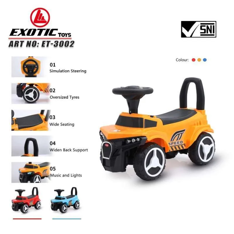 Mainan Mobil Tolo Car Anak Dorongan Tolocar Ride on EXOTIC (ET-3002)