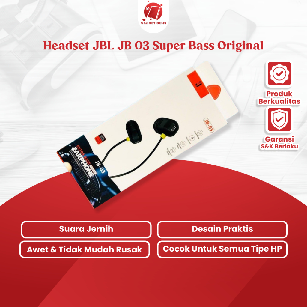 Headset JBL JB 03 Super Bass Original Handset Dengan Mic Comfortable Headband Earpads Noise Reduction Microphone