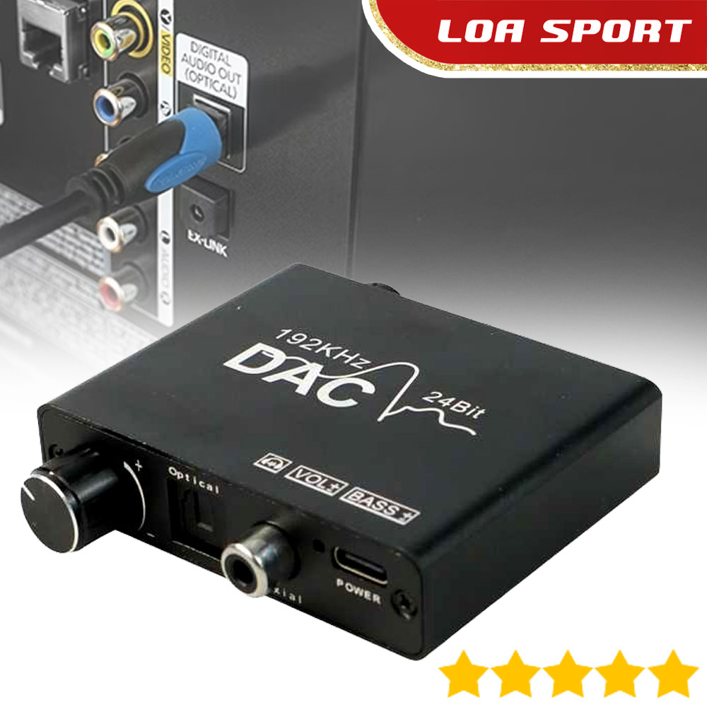 DAC Digital to Analog Audio Converter Optical Toslink Coaxial ke RCA