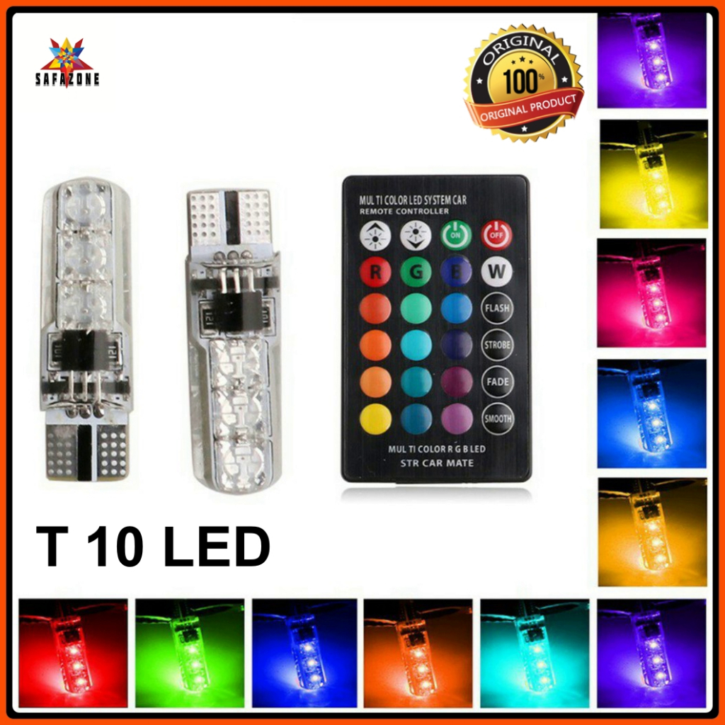 lampu led t10 mobil motor RGB sein senja variasi
