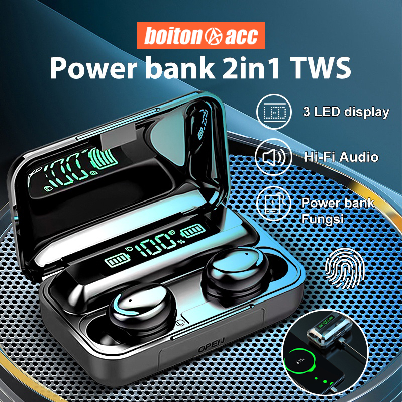 F9-5 Bluetooth Headset 3500mah Power Bank TWS with Mic 9D Bass Stereo Wireless Earphone