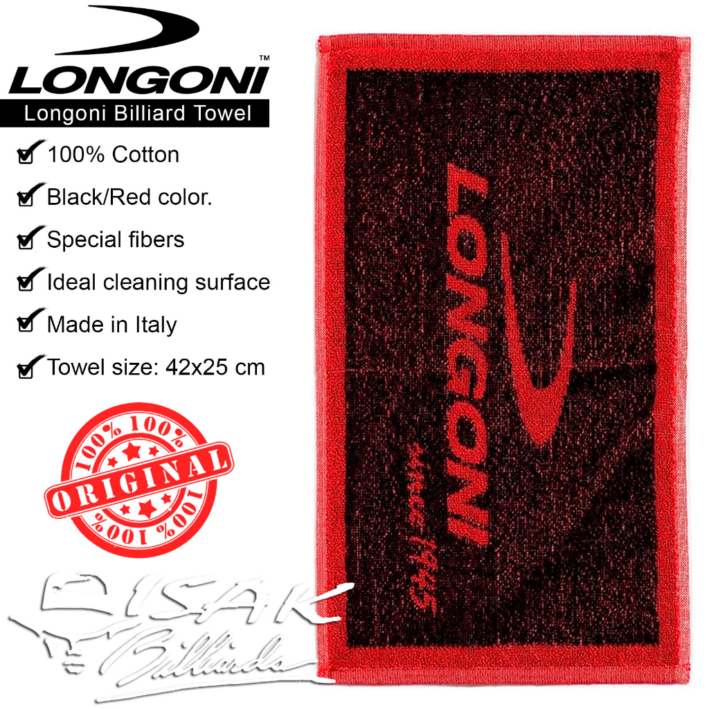 Longoni Billiard Towel 100% Cotton - Kain Pembersih Shaft Handuk Cue Stick Italy
