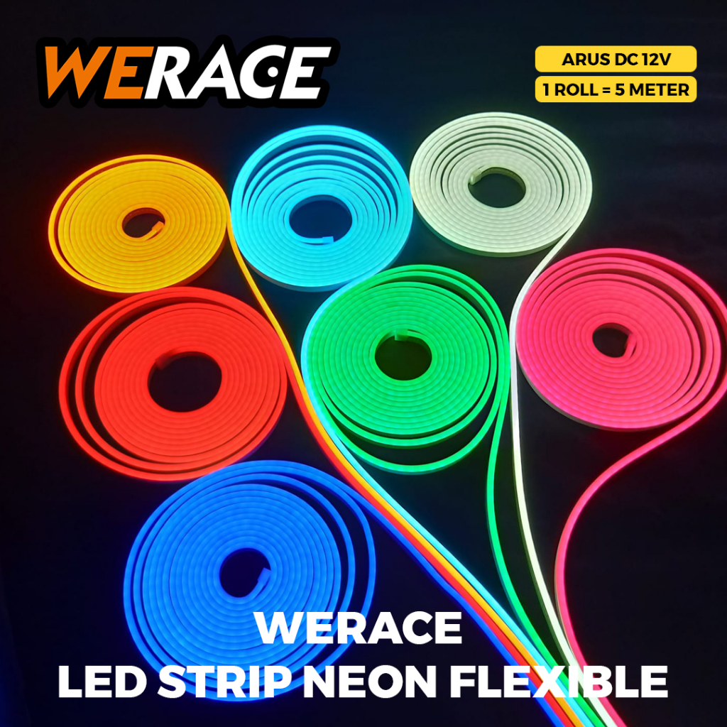 [WERACE] LAMPU STRIP ALIS FLEXIBLE 12V DC / LAMPU LED SELANG PANJANG 5M FULL (1 ROLL) GEPENG PIPIH BISA DIPOTONG MOTOR MOBIL