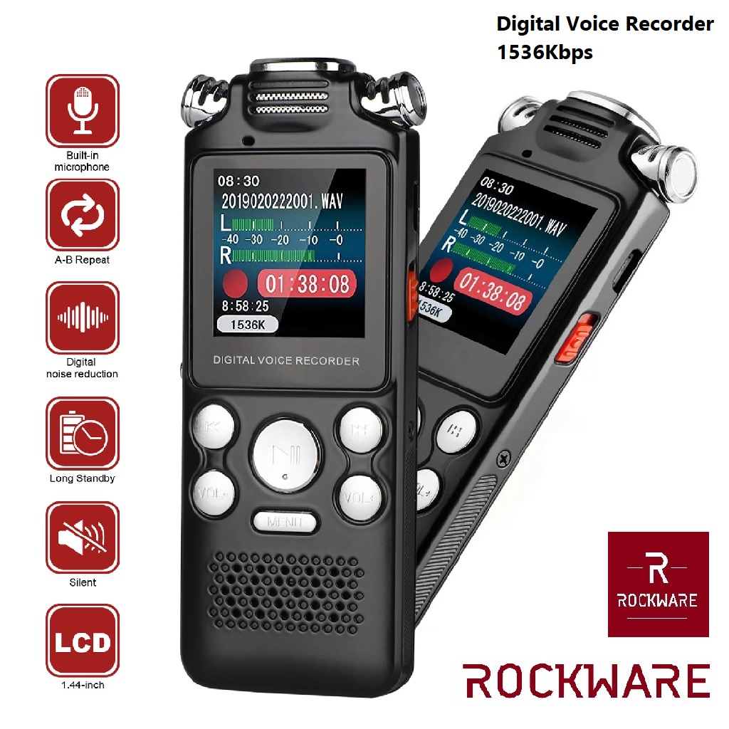 AKN88 - ROCKWARE RW-AVR09 - Digital Voice Recorder - Perekam Suara Digital 8GB