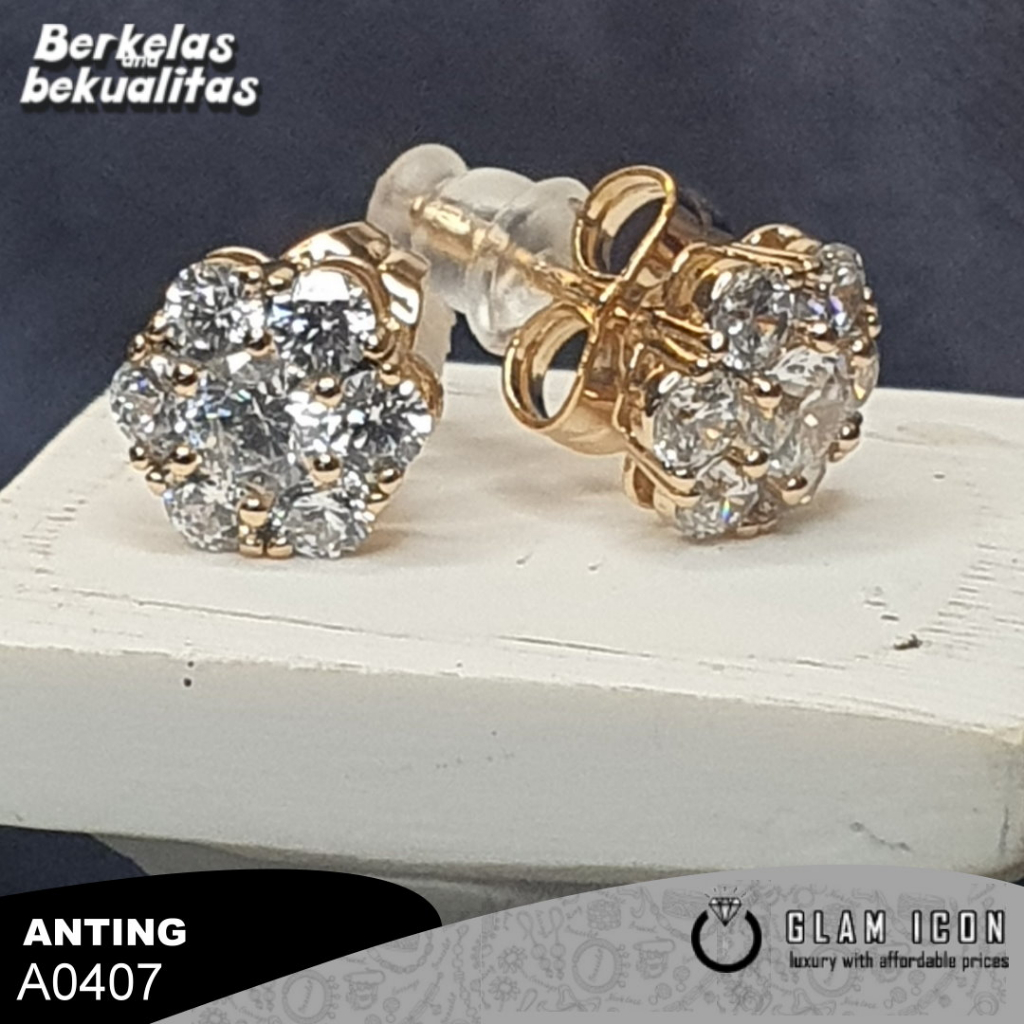 Anting Tusuk mata Motif bunga lima A0407 ATG