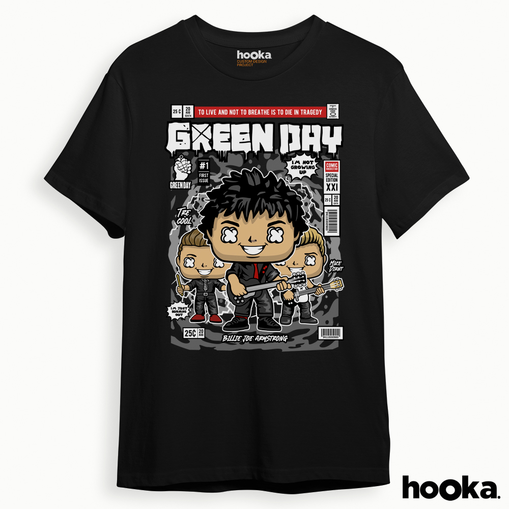 Hooka Kaos Dewasa Funko Pop Green Day Premium Quality - Tangan Pendek