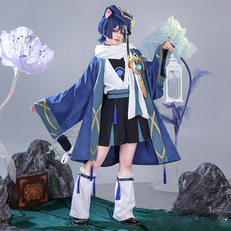 【Wetrose】 New Doujin Genshin Impact Cosplay Costume Wanderer Scaramouche Baby Derivative Costume Women Cat Girl Cosplay Set