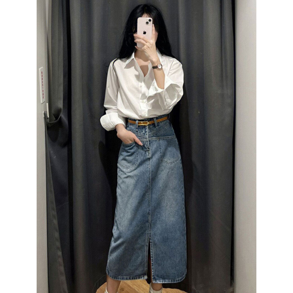 Rok denim import high waist kekinian murah terbaru