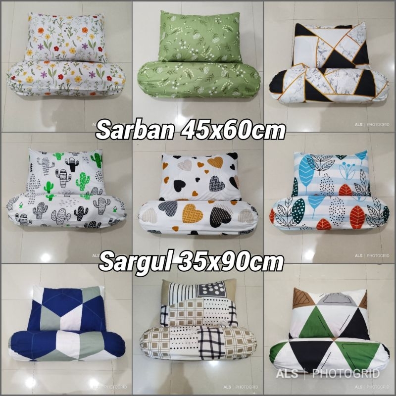 SARUNG BANTAL &amp; GULING MOTIF 1 SET