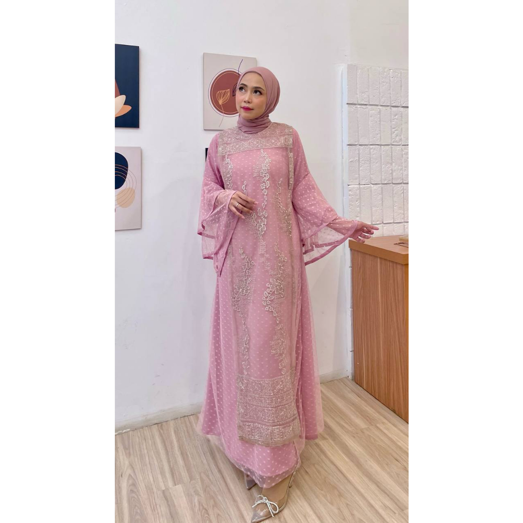 Medeline Long Dress Kondangan Brukat Gaun Prewedding Gamis Pesta Seragam Nikahan Baju Bridesmaid