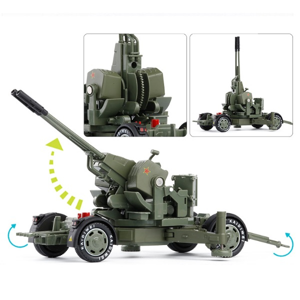 Die-cast Meriam Anti Aircraft Weapon Senjata Anti Pesawat Laras Ganda