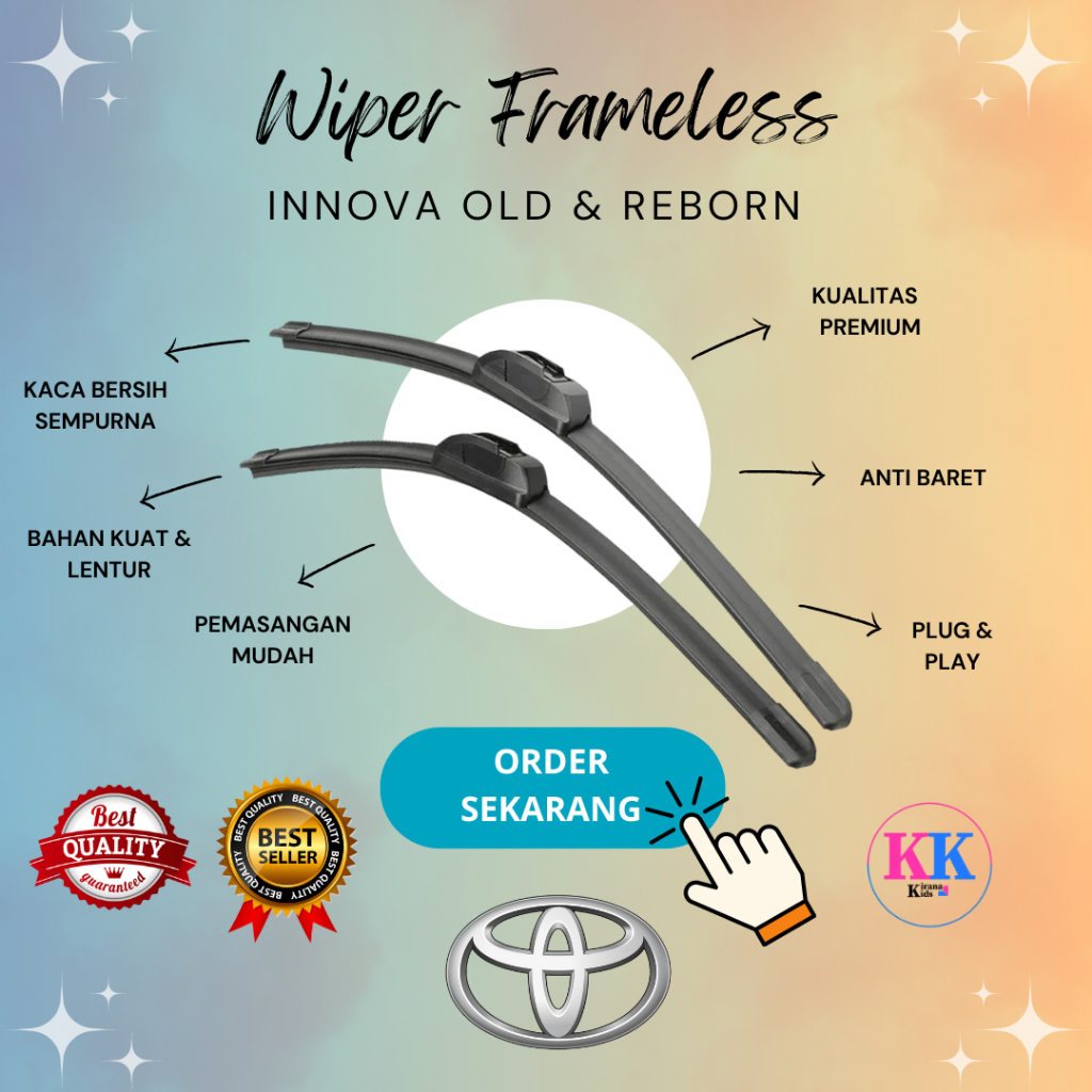 Wiper kaca mobil Innova / Wiper innova reborn / wiper frameless kijang innova Semua Tahun wifer sepa