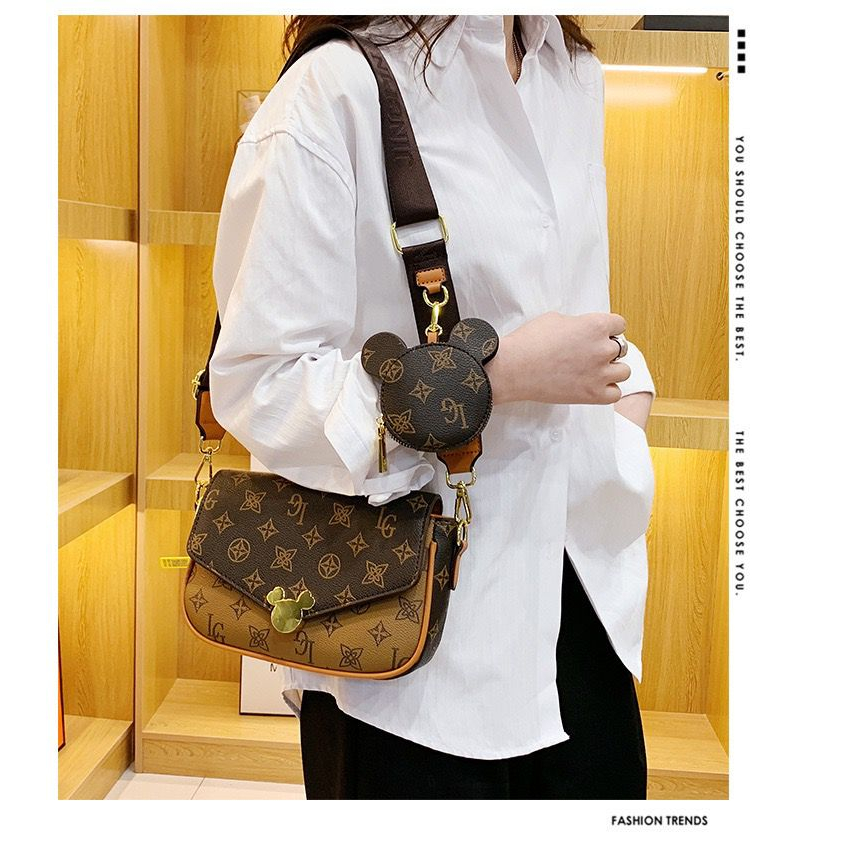 MV_Marvelouz MV804399 Tas SELEMPANG Wanita 2IN1 Model Shoulder Ada Mini Poket Terbaru 1kg bisa 2 tas supplier tas import