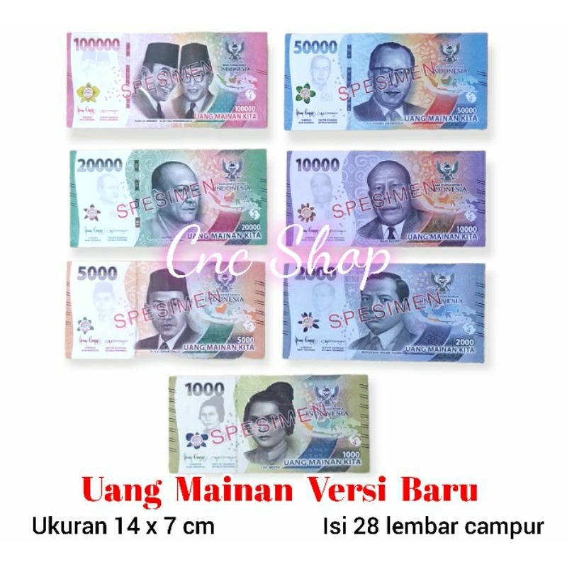 Mainan Uang Uangan Gambar Uang Indonesia Kertas Tebal