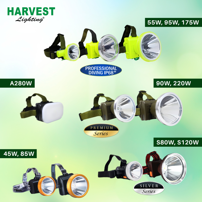 90W Headlamp HARVEST LIGHTING Senter Kepala LED PREMIUM IP66 4000Mah Lampu Emergency Travel Tambang Hunting Berburu Rechargeable Original Bergaransi