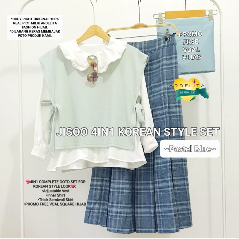 JISOO 4IN1 KOREAN STYLE SET PROMO FREE HIJAB