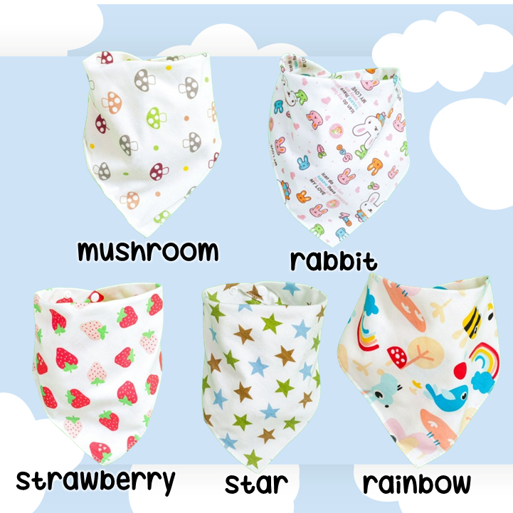 Bib Segitiga Bayi Tatakan Air Liur / Celemek Segitiga Bayi Air Liur Import (random motif)