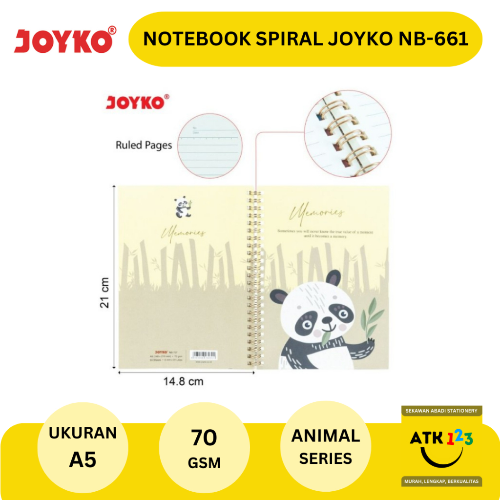 Buku Tulis Catatan / Diary / Notebook Garis Joyko A5 NB-707 Memories