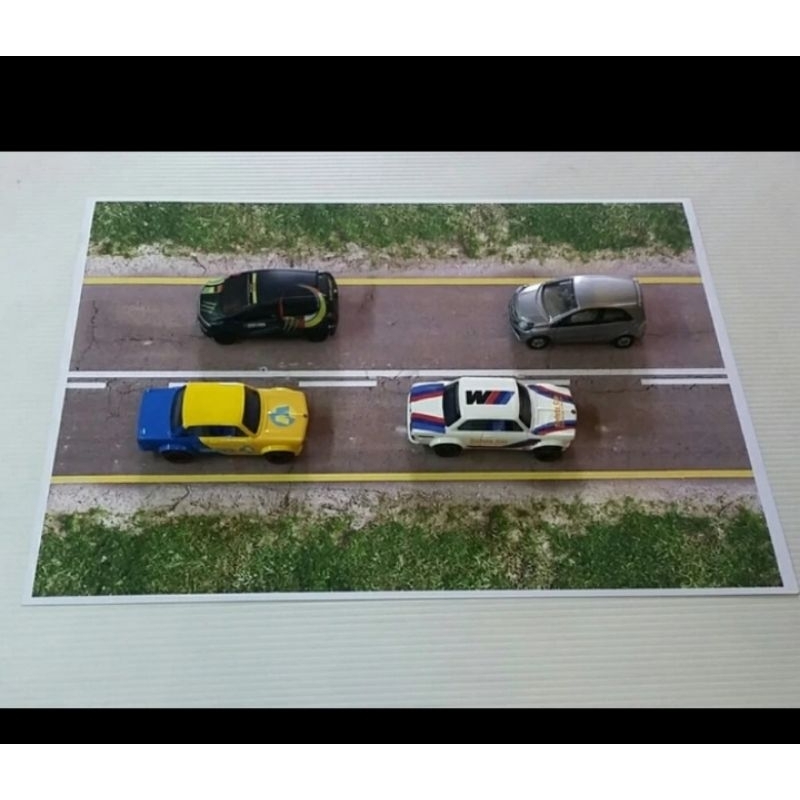 Diorama papercraft alas jalan aspal kode 8