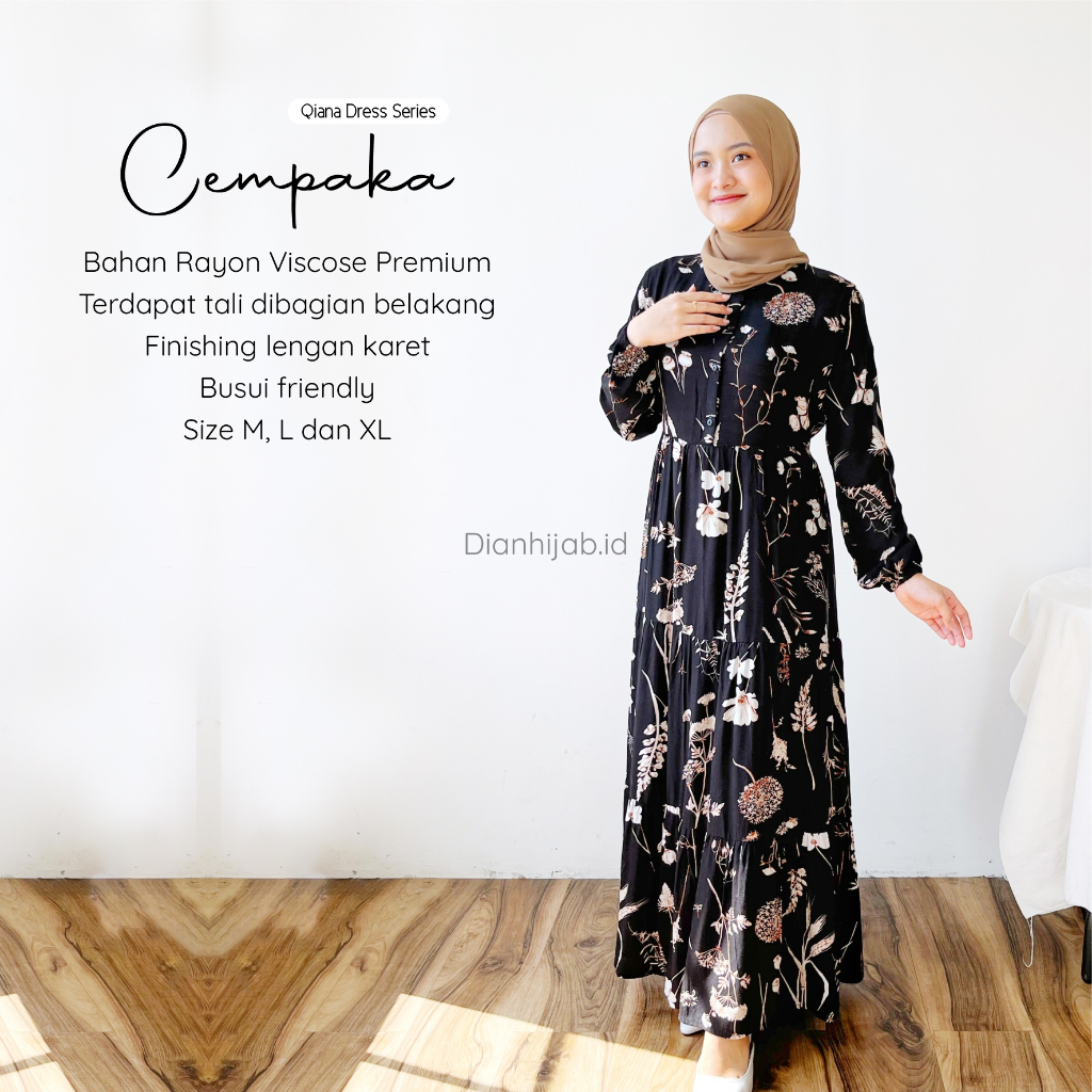 Gamis Dewasa Homey Dress Qiana Series By Dianhijab.id - Bahan Rayon Viscose Premium Gamis Dewasa Luxury Gamis Pengajian Adem Nyaman Dipakai - Bisa COD