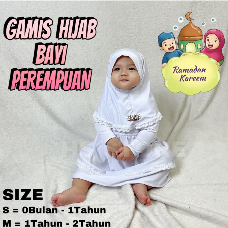 HARGA GROSIR !! GAMIS HIJAB BAYI PEREMPUAN / GAMIS ANAK PEREMPUAN FREE JILBAB TERMURAH