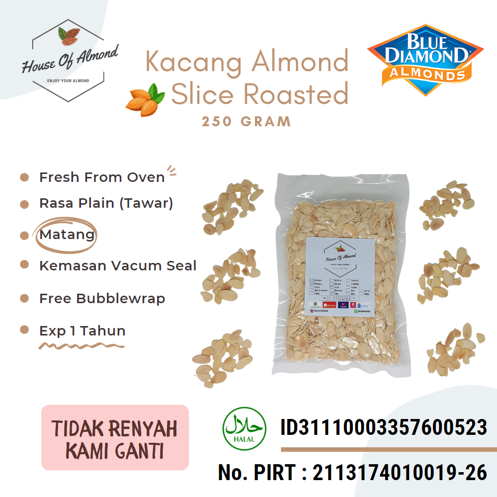 

Kacang Almond Slice Panggang (roasted/oven) 250gr