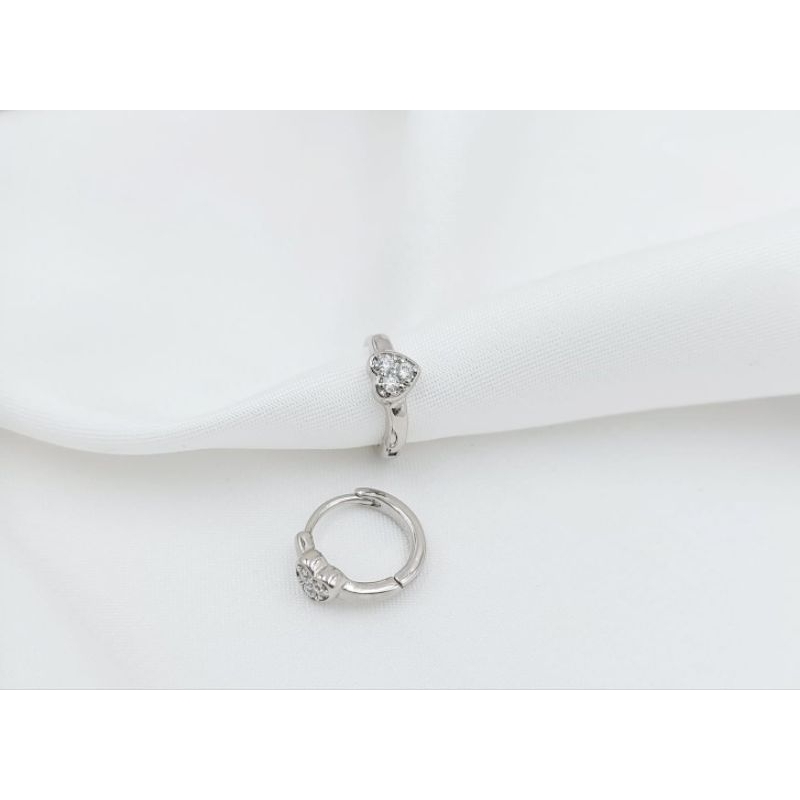 Anting Klip Bulat putih love Xuping
